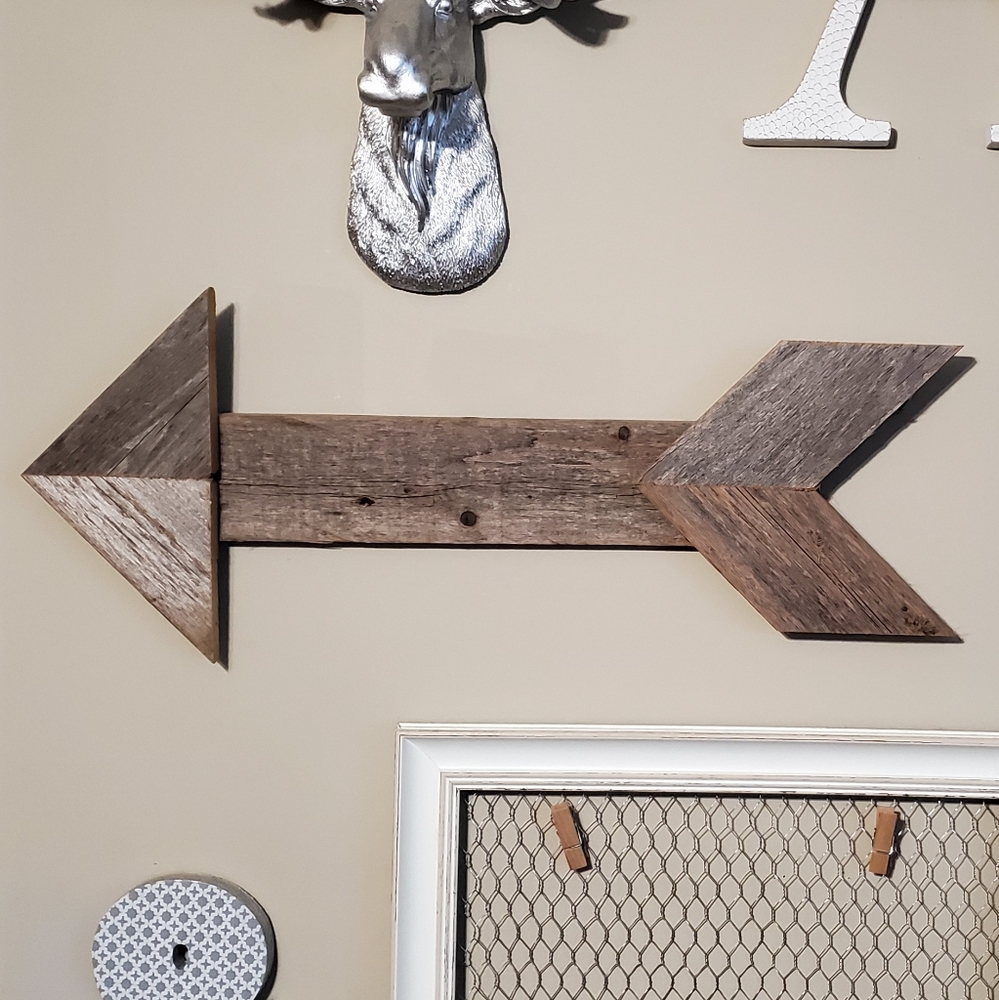 Rustic wooden arrow